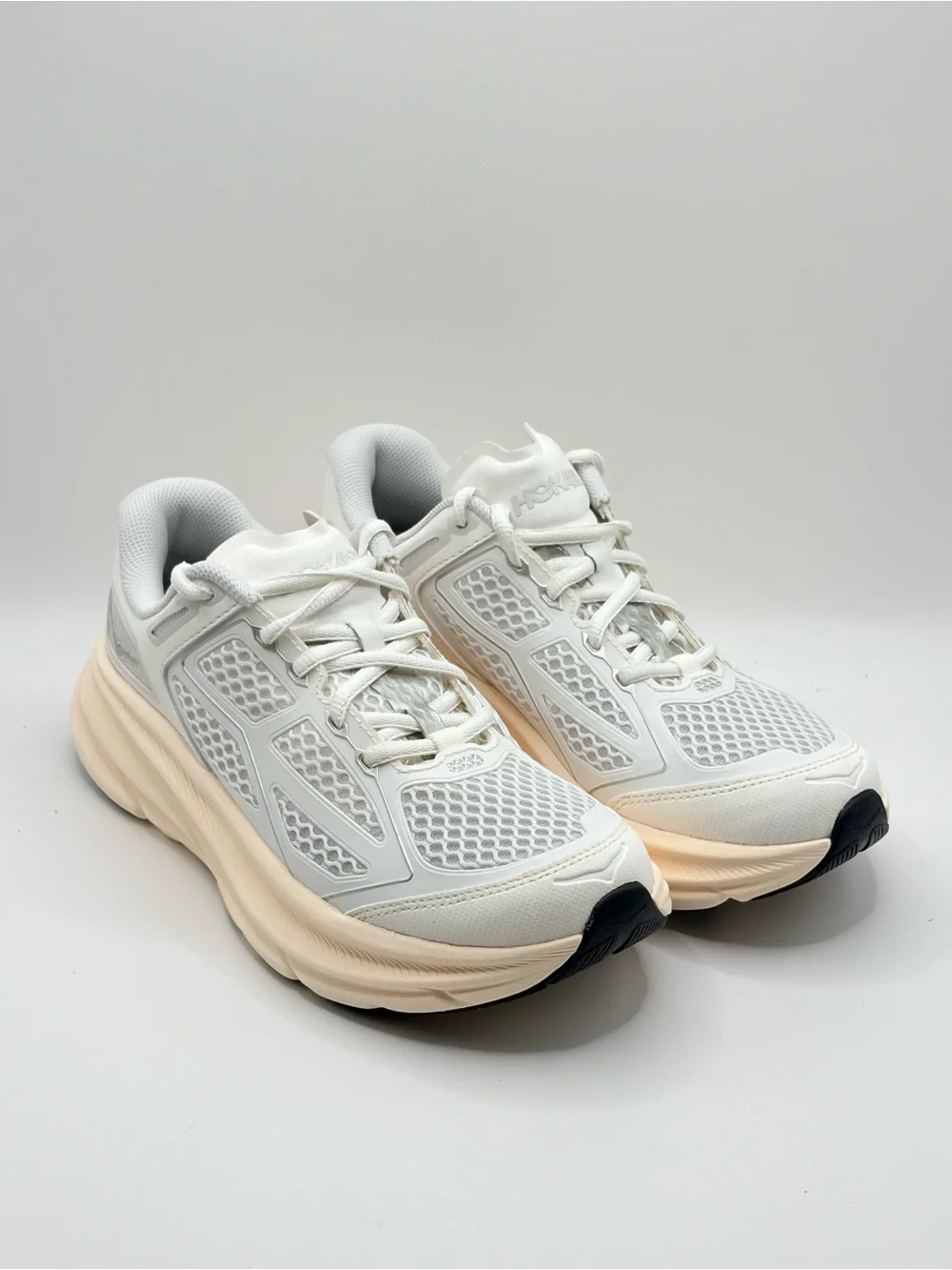 Hoka One One Clifton One 9 Lightweight Women's White and Cream Running Sneakers